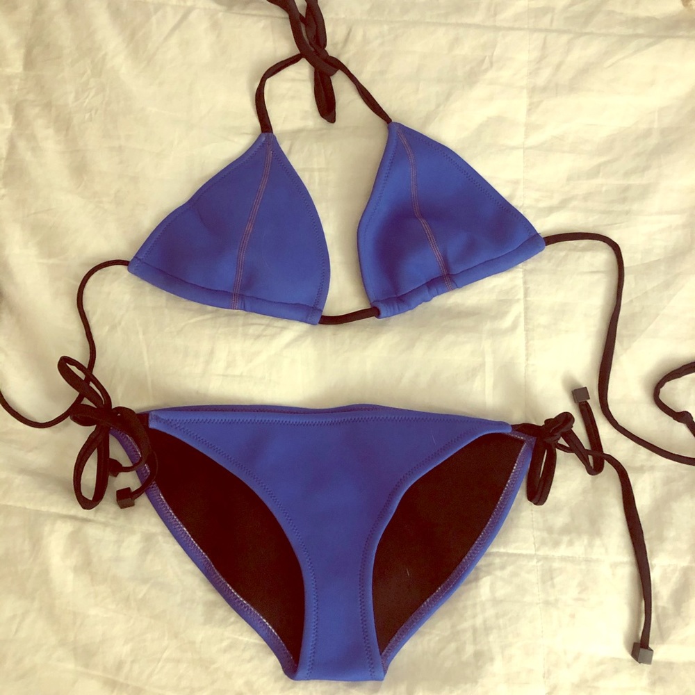 Neoprene Blue Bikini Swimsuit